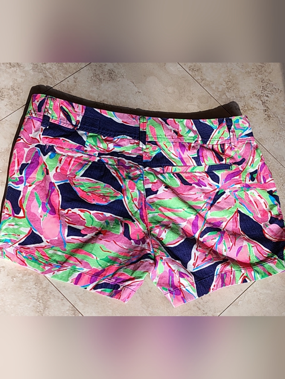 Lilly Pulitzer Callahan Shorts Vias Palmetto Leaf Navy, Pink & Lime Splash Sz 6 - Picture 6 of 8